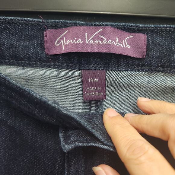 Gloria Vanderbilt Amanda 18W Jeans Dark Wash Straight Leg - Picture 4 of 10